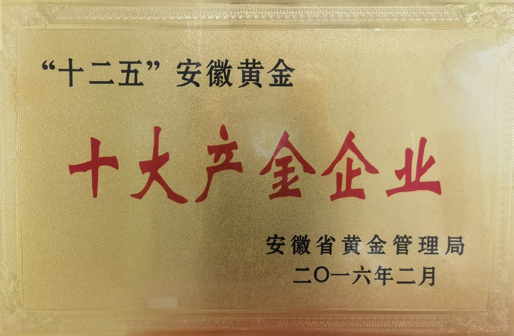 ”十二五“省黃金十大產金企業(yè)